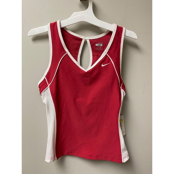 Nike Tops - Nike Dr-Fit Women's Key Hole Back Fitted Tank Top Pink Small